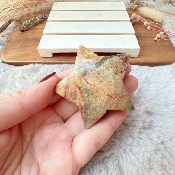 Beautiful Small Crazy Lace Agate Star - Picture 2 of 7